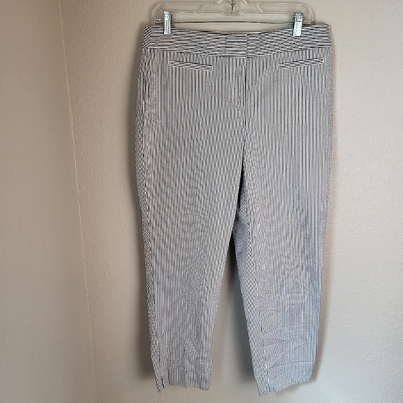 Ann Taylor Pants - Ann Taylor Kate Blue/White Striped Cropped Leg Pants Women's Size 10